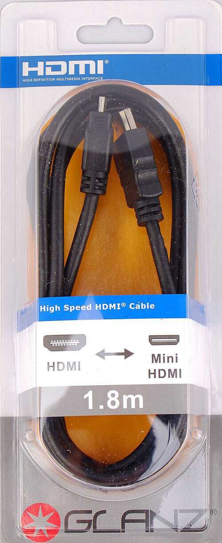 Glanz Glanz Hdmi (A) To Hdmi Mini (C) 1.8 Metres Cables