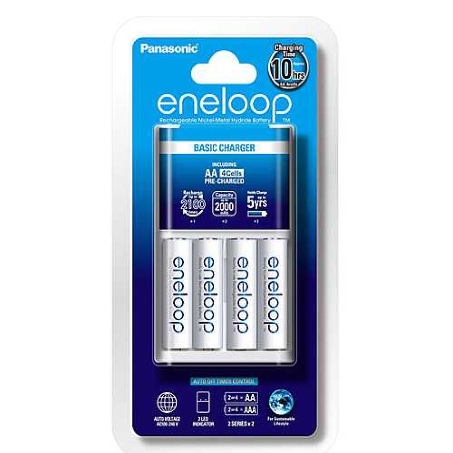 Panasonic Panasonic Eneloop 4 Cell Standard Charger + 4 X Eneloop Aa Batteries Battery Chargers & Plates