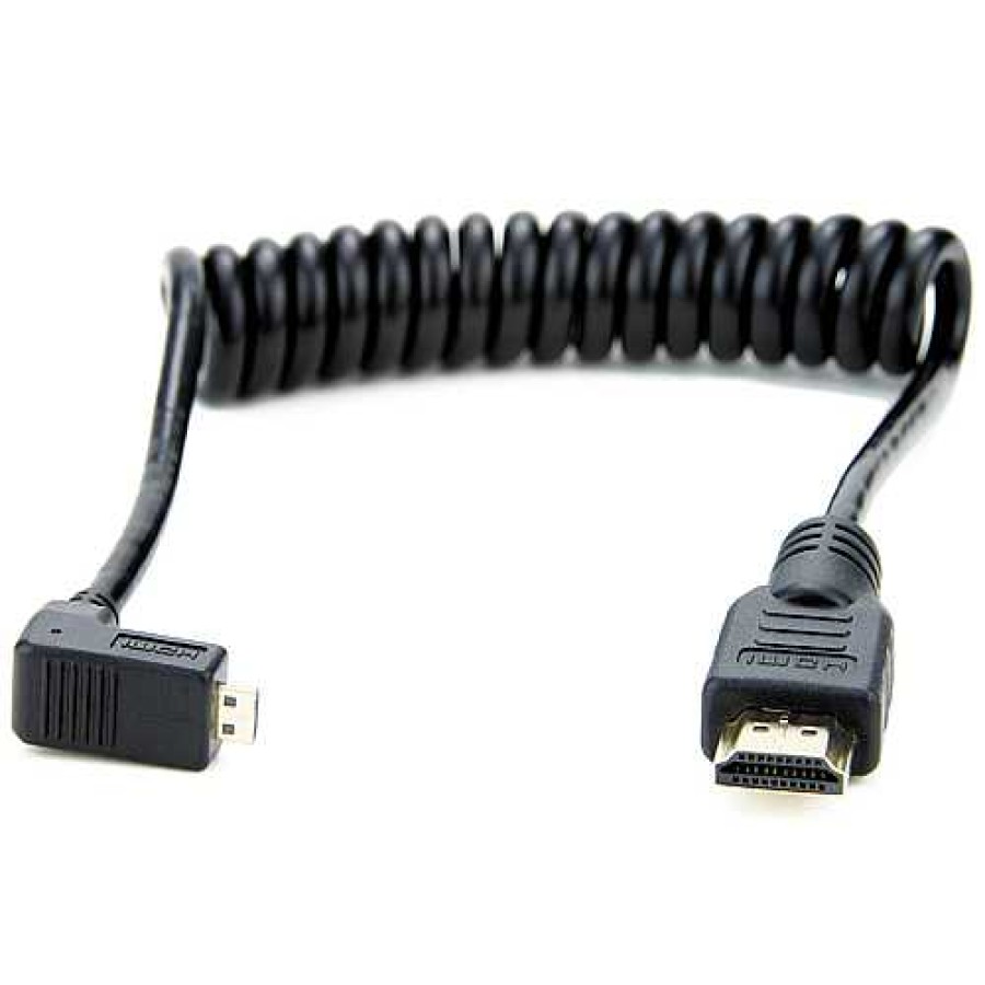 Atomos Atomos Right-Angle Micro To Full Hdmi Coiled Cable 30Cm-45Cm Video Monitors & Accessories