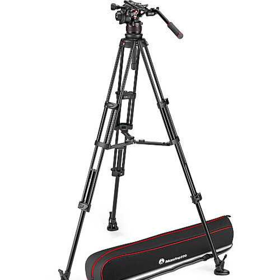 Manfrotto Manfrotto Mvk612Twinma 612 Nitrotech Fluid Video Head And Aluminum Twin Leg Tripod With Middle Spreader Video Tripods