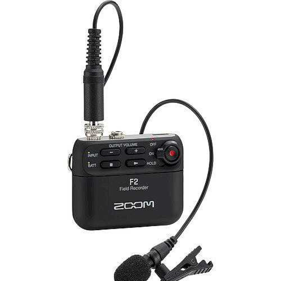 Zoom Zoom F2 Ultracompact Portable Field Recorder With Lavalier Microphone Audio Recorders & Accessories