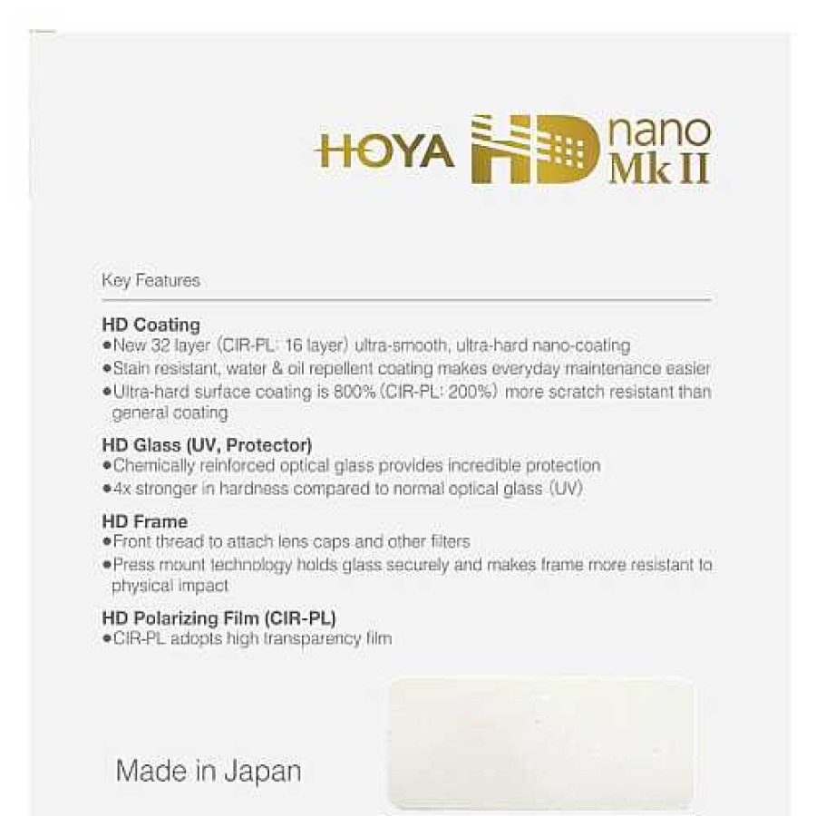 Hoya Hoya 82Mm Hd Nano Mark Ii Circular Polariser Filter Polarising Filters