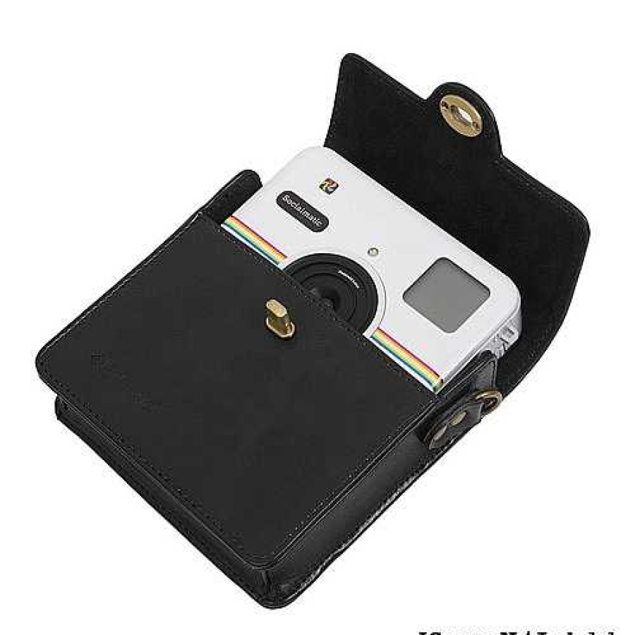 Polaroid Polaroid Socialmatic Vintage Leather Case - Black Compact Camera Bags