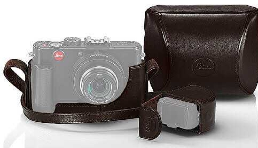 Leica Leica Brown Leather Case For D-Lux 5 D-Lux6 Panasonic Lx5 Lx7 Includes Shoulder Strap Compact Camera Bags