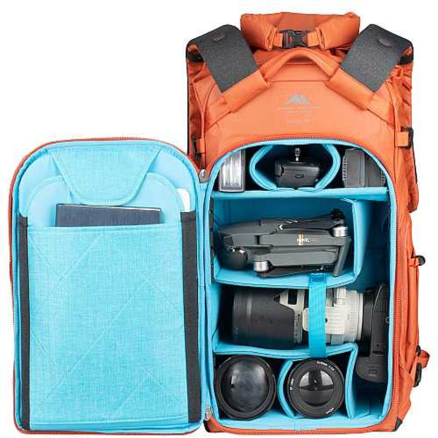 Summit Creative Summit Creative Tenzing 40L Large Roll Top Camera Backpack - Orange Backpacks