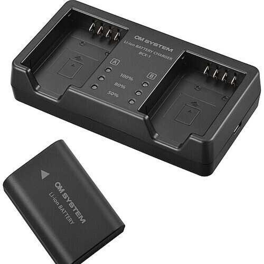 OM SYSTEM Om System Sbcx-1 Lithium-Ion Battery And Charger Kit Camera Batteries