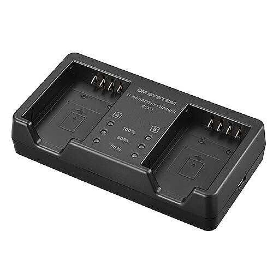 Olympus Om System Bcx-1 Dual Battery Charger For Blx-1 Batteries Battery Chargers & Plates