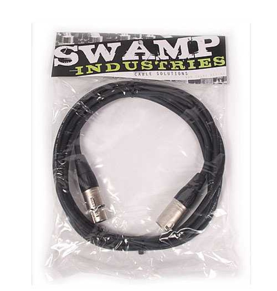 Swamp Swamp Stage Series Xlr (F) Xlr (M) Balanced Microphone Cable - 10M Black Audio Cables & Adapters