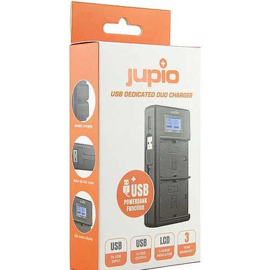 Jupio Jupio Duo Usb Charger With Lcd For Sony Np-F550/F750/F970 Batteries Battery Chargers & Plates