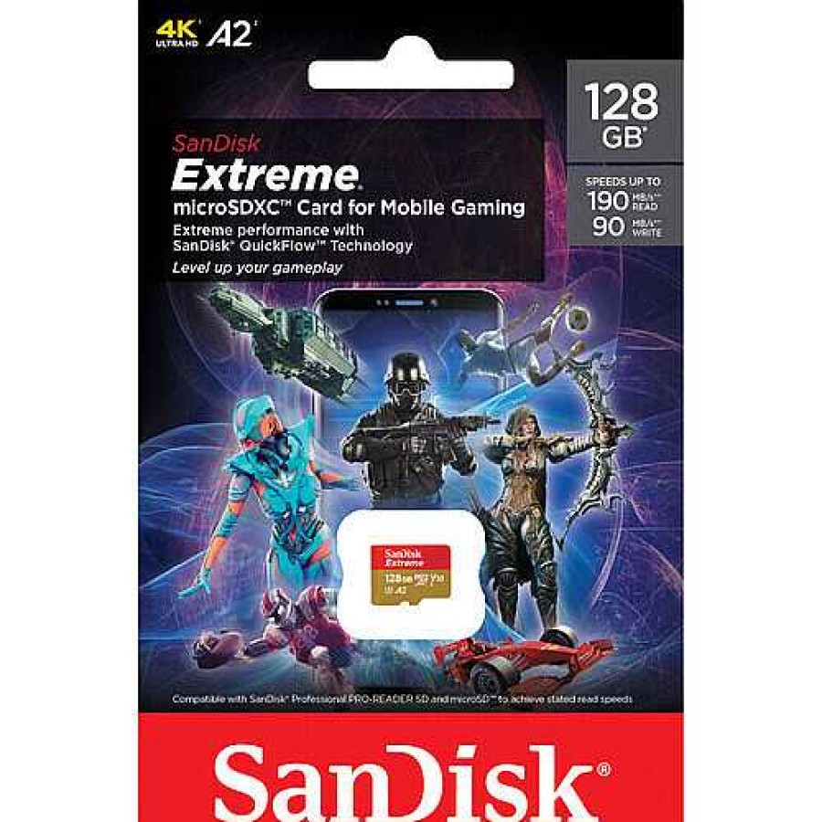 SanDisk Sandisk Extreme 128Gb Microsdxc Uhs-I 190Mb/S Memory Card - V30 Microsd Memory Cards