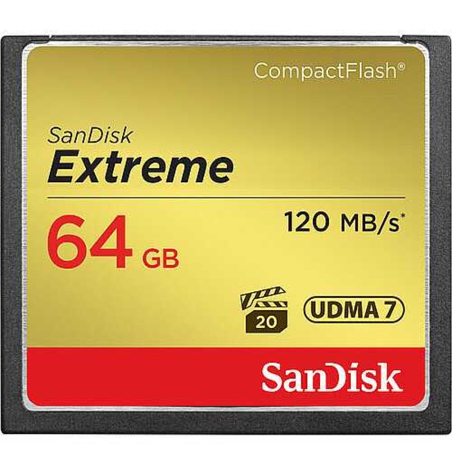 SanDisk Sandisk Extreme Compact Flash 64Gb 120Mb/S Memory Card Cf Memory Cards