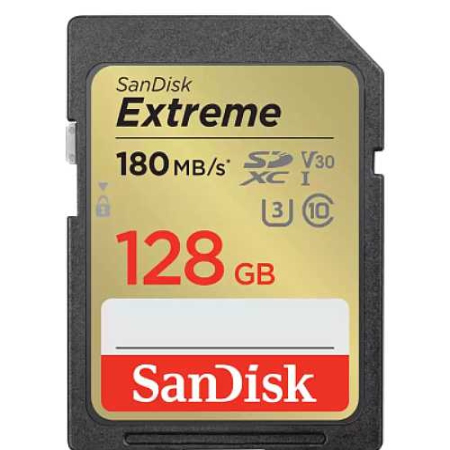 SanDisk Sandisk Extreme 128Gb Sdxc Uhs-I 180Mb/S Memory Card - V30 Sd Memory Cards